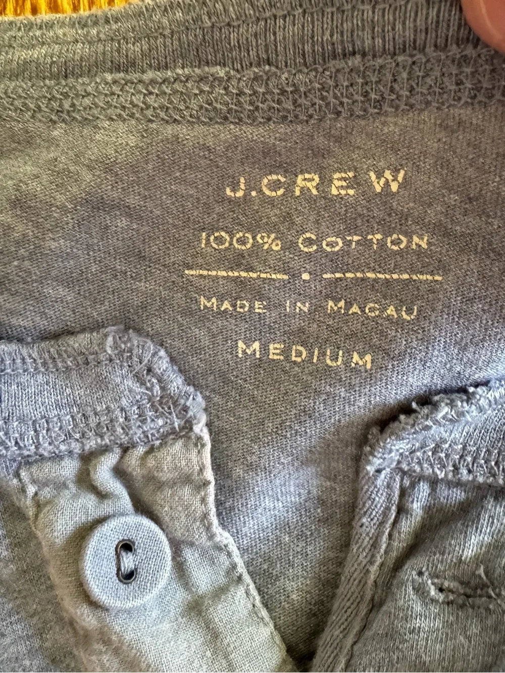 J. Crew Men's Long Sleeve Henley - Heather Gray
